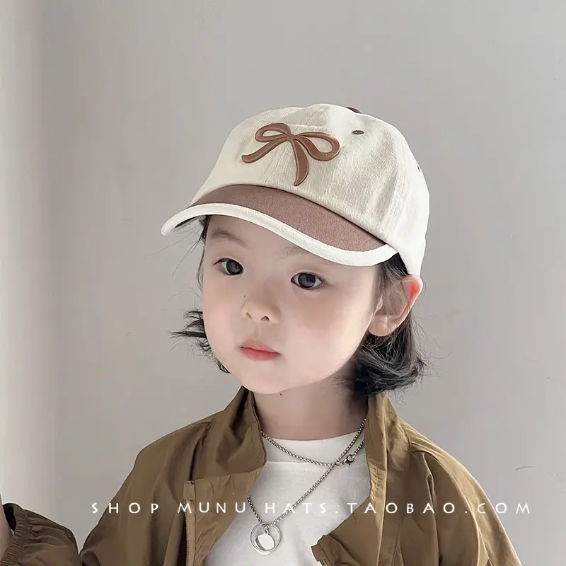 Kids Baseball Cap with Bow Korean Style Sunscreen Cap - Image 6