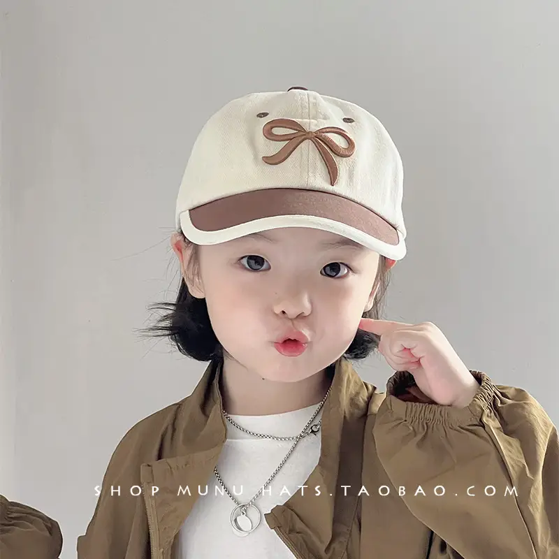 Kids Baseball Cap with Bow Korean Style Sunscreen Cap - Image 7
