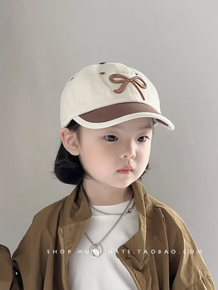 Kids Baseball Cap with Bow Korean Style Sunscreen Cap — feature 1