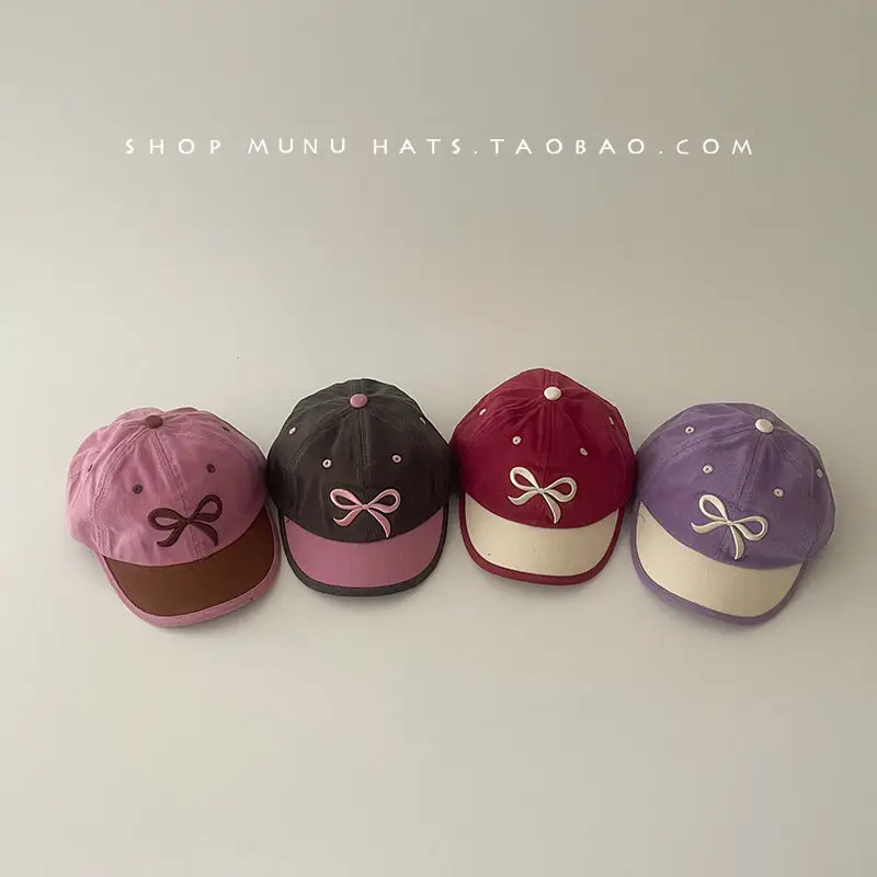 Kids Baseball Cap with Bow Korean Style Sunscreen Cap — feature 17