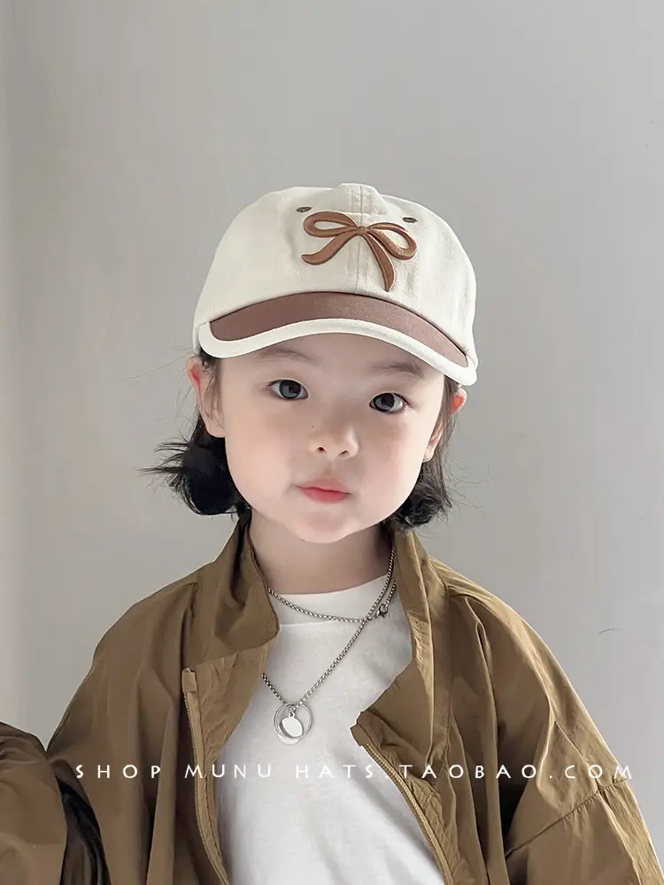 Kids Baseball Cap with Bow Korean Style Sunscreen Cap — feature 3