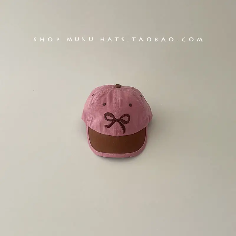Kids Baseball Cap with Bow Korean Style Sunscreen Cap - Image 2