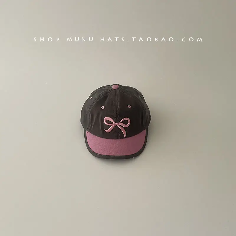 Kids Baseball Cap with Bow Korean Style Sunscreen Cap - Image 3
