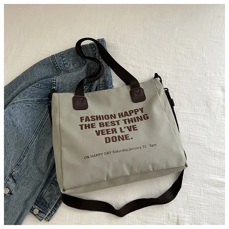 Letter Print Canvas Shoulder Tote Bag Large Capacity 2024 — feature 18