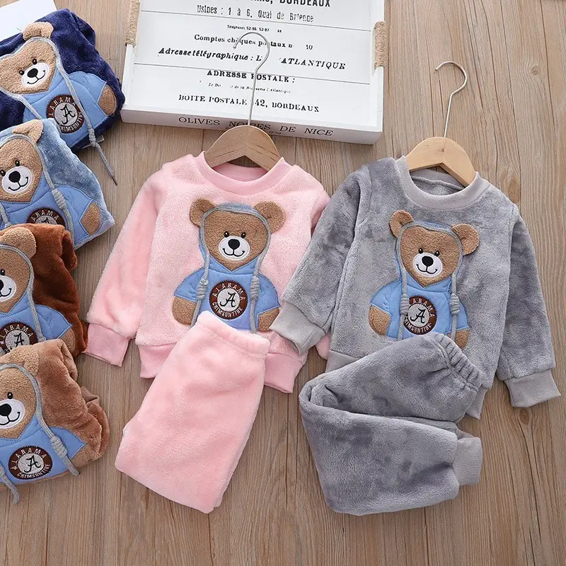 Baby Winter Pajamas Set 2026 New Style Infant Children's Clothing Boys and Girls Autumn and Winter Flannel Home Clothes Trendy