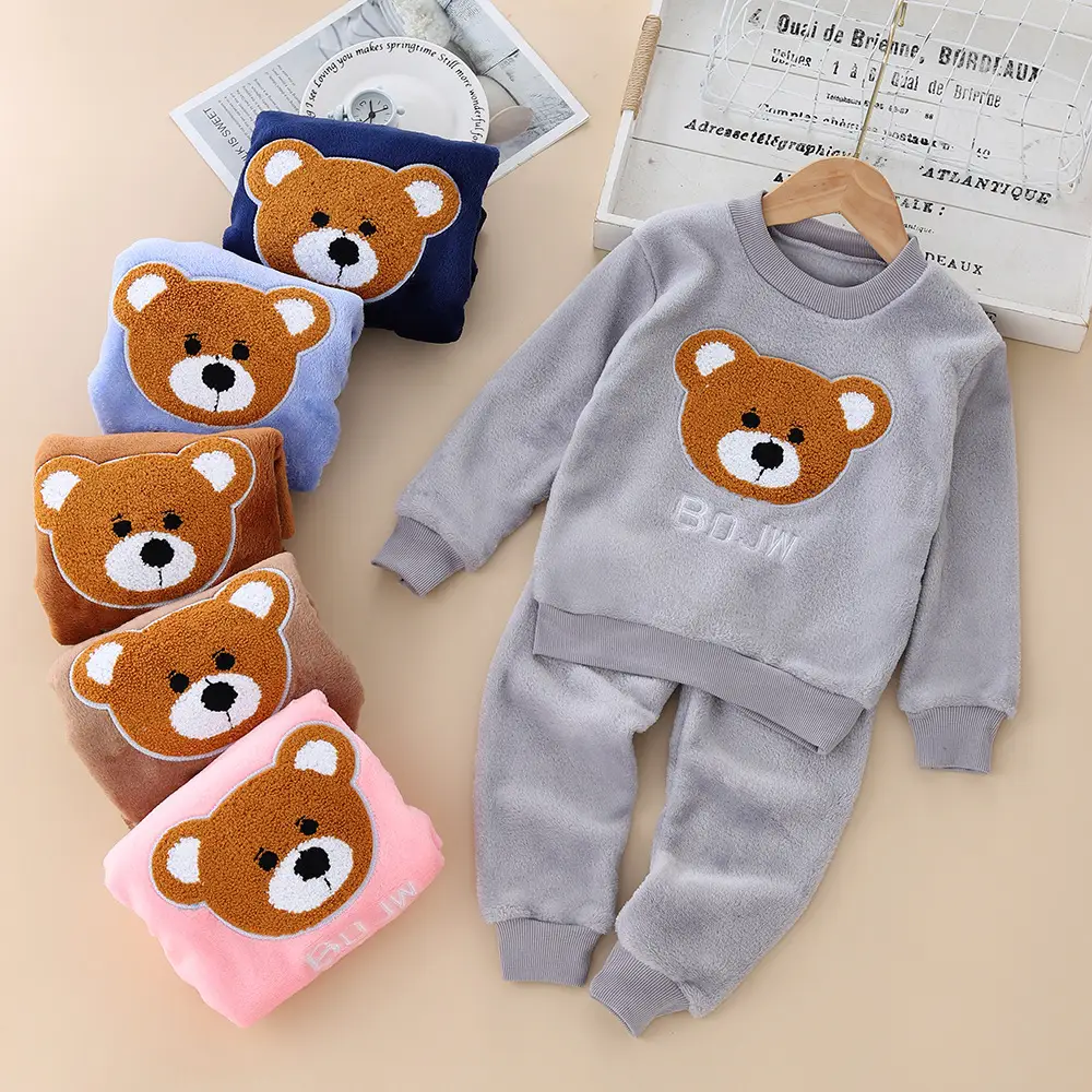 Baby Winter Pajamas Set 2026 New Style Infant Children's Clothing Boys and Girls Autumn and Winter Flannel Home Clothes Trendy