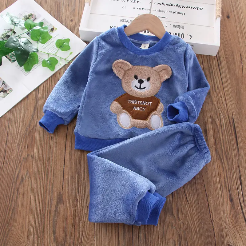 Baby Winter Pajamas Set 2026 New Style Infant Children's Clothing Boys and Girls Autumn and Winter Flannel Home Clothes Trendy