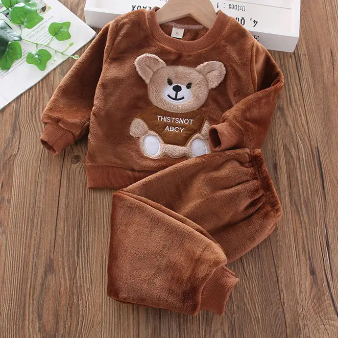 Baby Winter Pajamas Set 2026 New Style Infant Children's Clothing Boys and Girls Autumn and Winter Flannel Home Clothes Trendy
