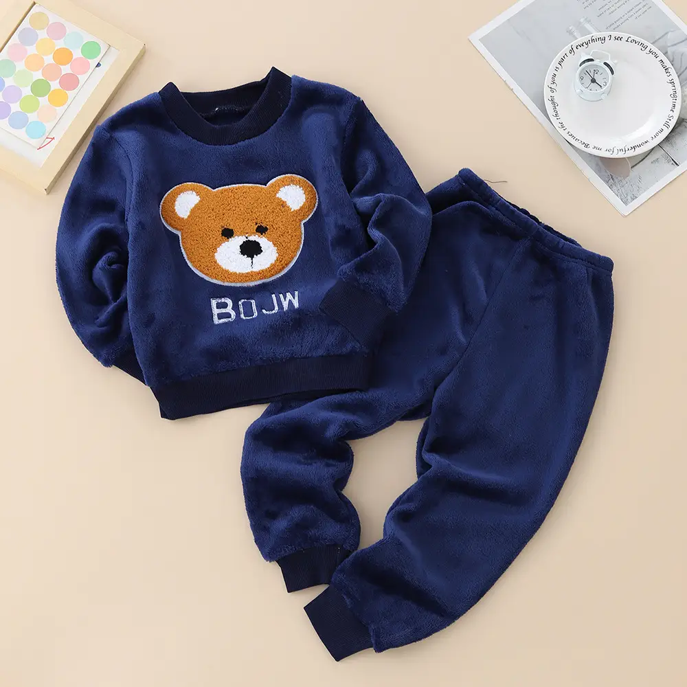 Baby Winter Pajamas Set 2026 New Style Infant Children's Clothing Boys and Girls Autumn and Winter Flannel Home Clothes Trendy