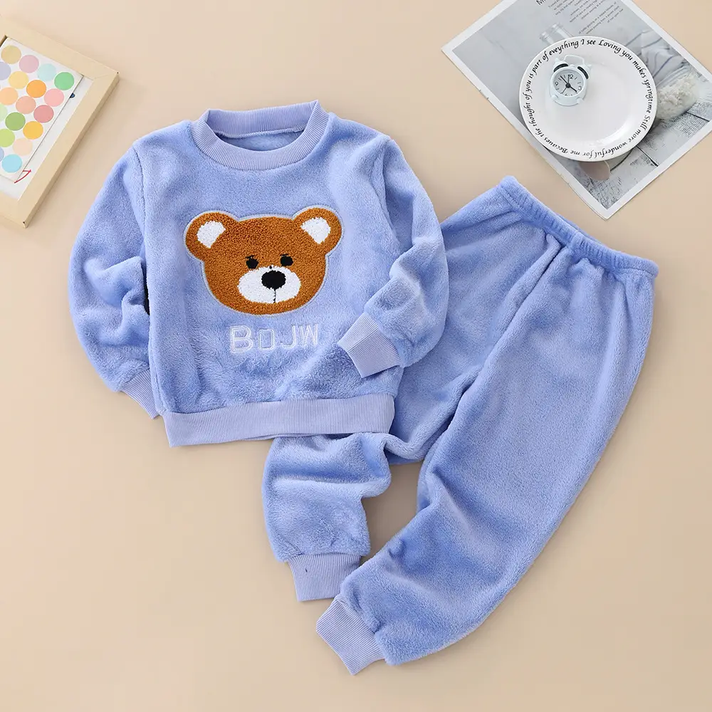 Baby Winter Pajamas Set 2026 New Style Infant Children's Clothing Boys and Girls Autumn and Winter Flannel Home Clothes Trendy