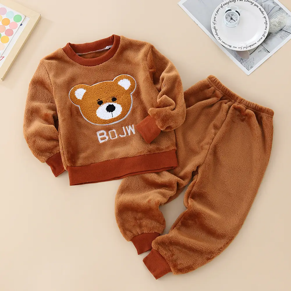 Baby Winter Pajamas Set 2026 New Style Infant Children's Clothing Boys and Girls Autumn and Winter Flannel Home Clothes Trendy