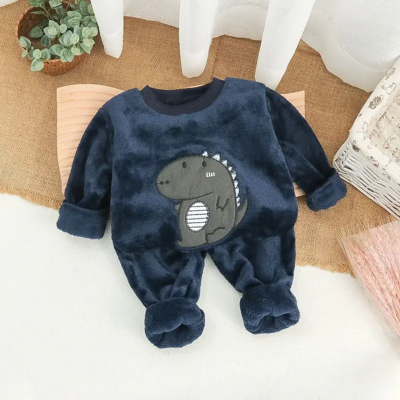 Baby Winter Pajamas Set 2026 New Style Infant Children's Clothing Boys and Girls Autumn and Winter Flannel Home Clothes Trendy