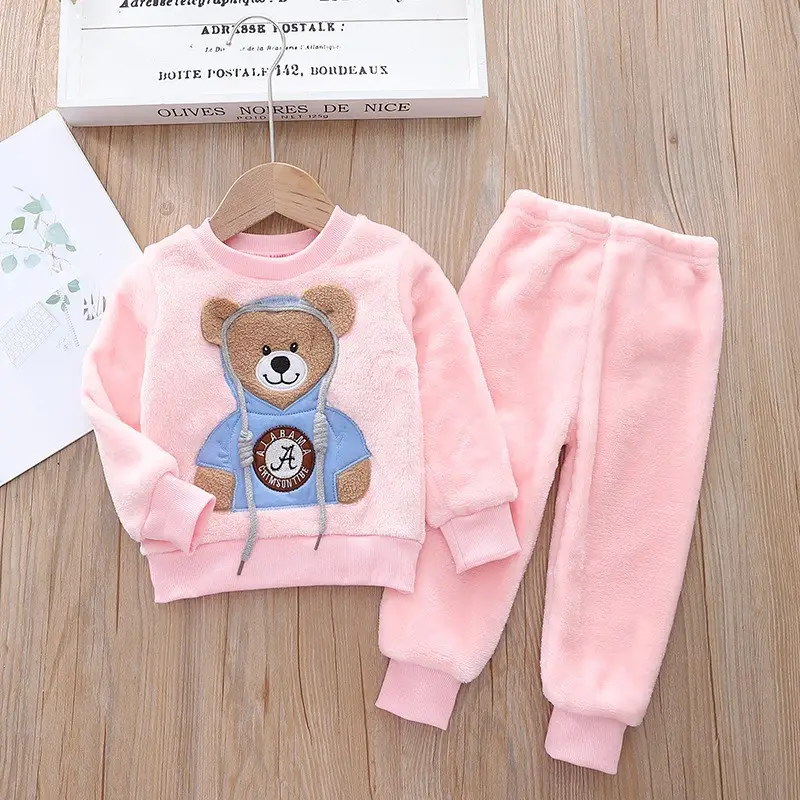 Baby Winter Pajamas Set 2026 New Style Infant Children's Clothing Boys and Girls Autumn and Winter Flannel Home Clothes Trendy