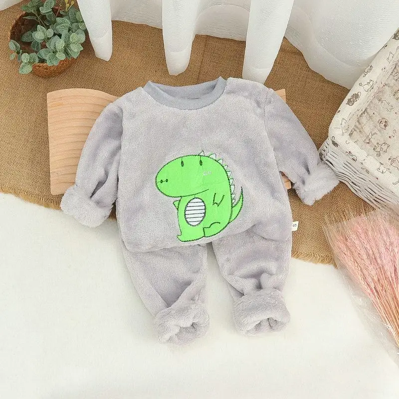 Baby Winter Pajamas Set 2026 New Style Infant Children's Clothing Boys and Girls Autumn and Winter Flannel Home Clothes Trendy