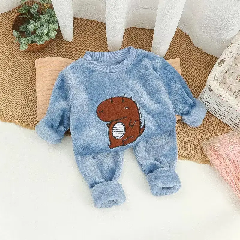 Baby Winter Pajamas Set 2026 New Style Infant Children's Clothing Boys and Girls Autumn and Winter Flannel Home Clothes Trendy