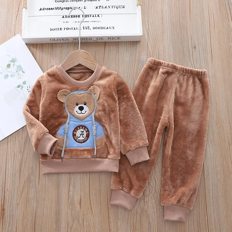 Baby Winter Pajamas Set 2026 New Style Infant Children's Clothing Boys and Girls Autumn and Winter Flannel Home Clothes Trendy