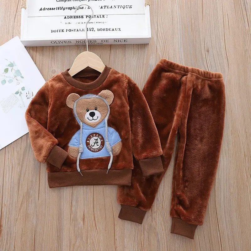 Baby Winter Pajamas Set 2026 New Style Infant Children's Clothing Boys and Girls Autumn and Winter Flannel Home Clothes Trendy
