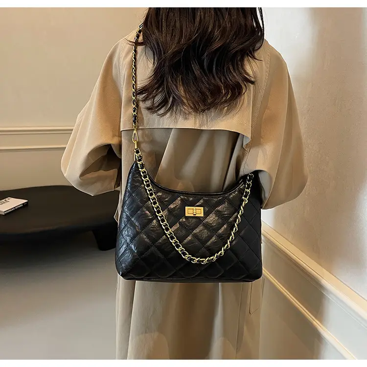 Black Quilted Chain Tote Bag for Women 2025 — feature 36