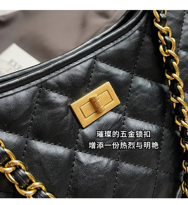 Black Quilted Chain Tote Bag for Women 2025 — feature 7
