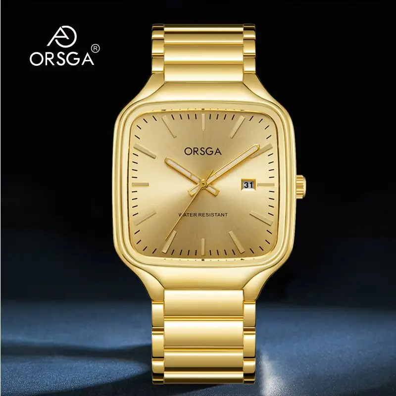 ORSGA Square Men's Watch Steel Band Multi Color - Image 11