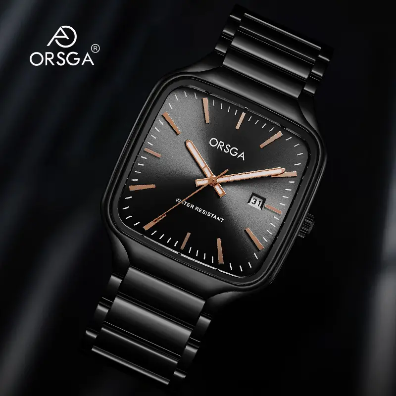 ORSGA Square Men's Watch Steel Band Multi Color - Image 12