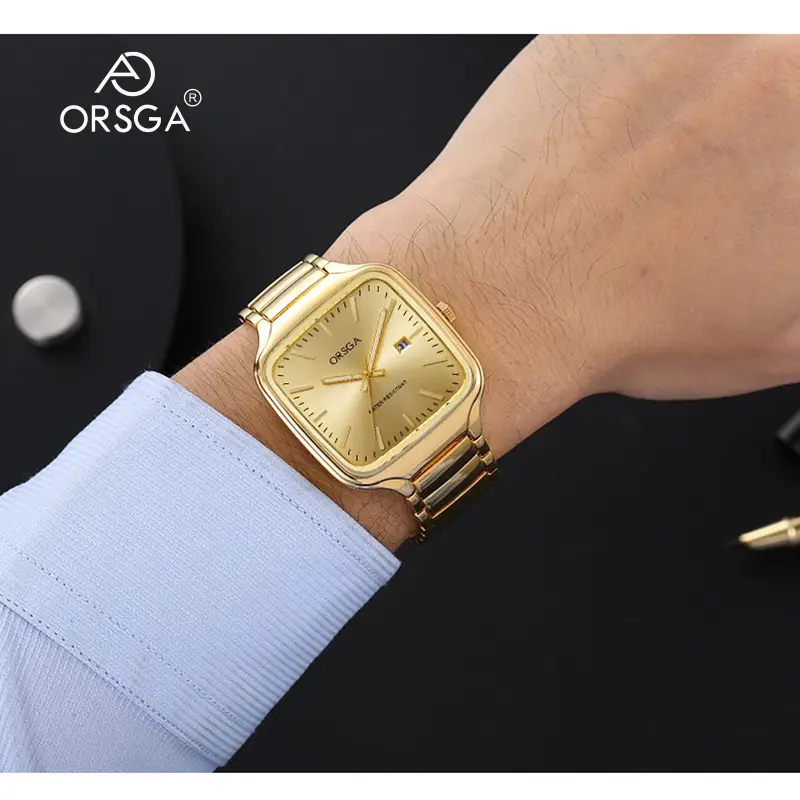 ORSGA Square Men's Watch Steel Band Multi Color - Image 13