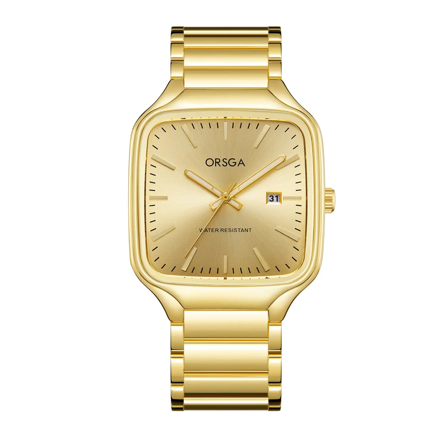 ORSGA Square Men's Watch Steel Band Multi Color - Image 2