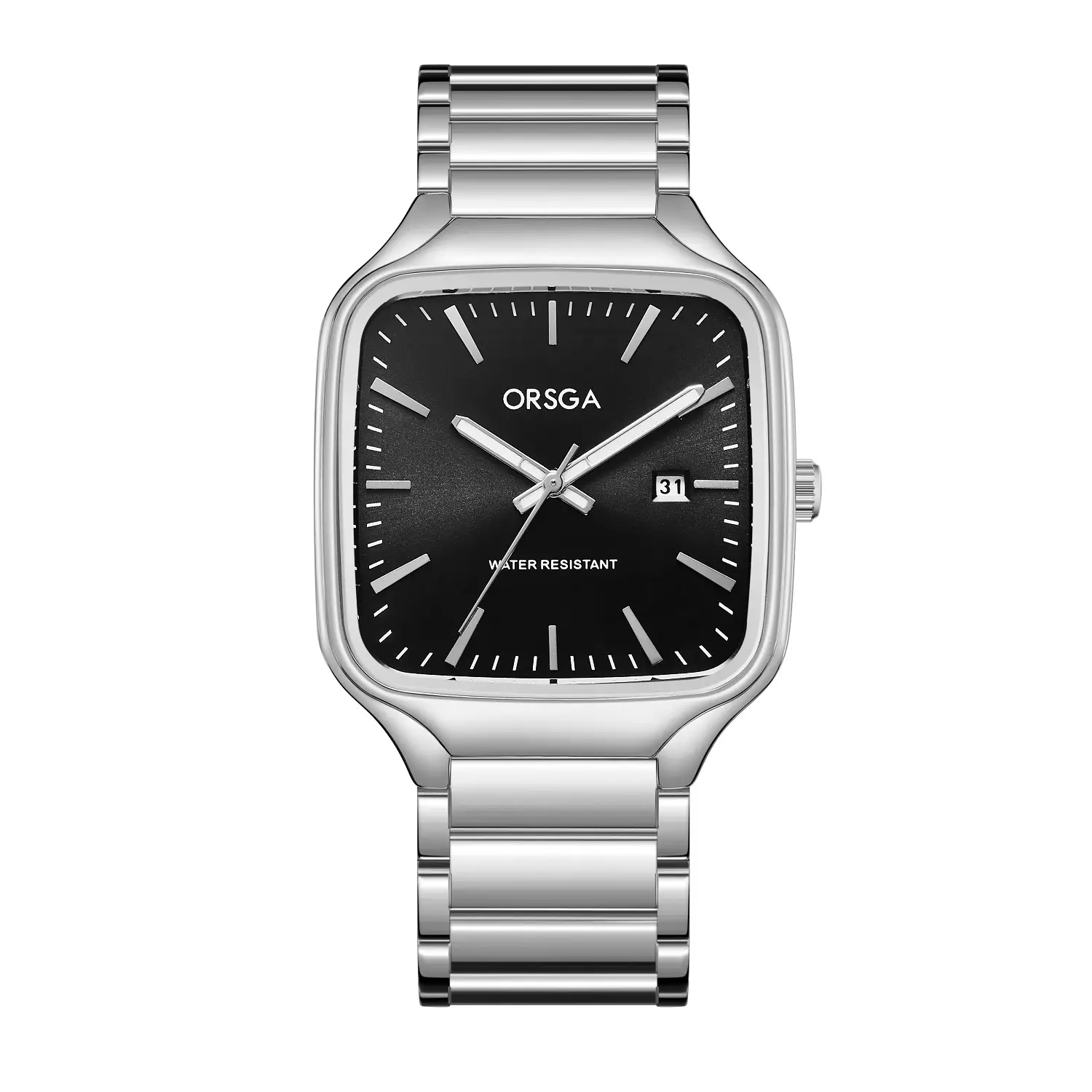 ORSGA Square Men's Watch Steel Band Multi Color - Image 3