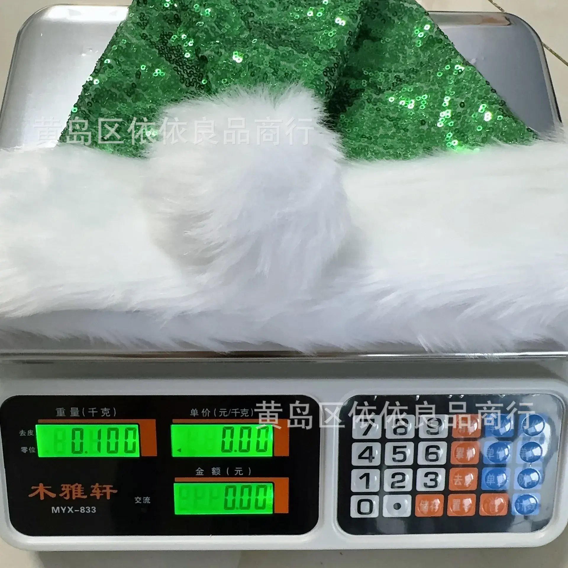 Green Sequined Christmas Hat for Adults — feature 7