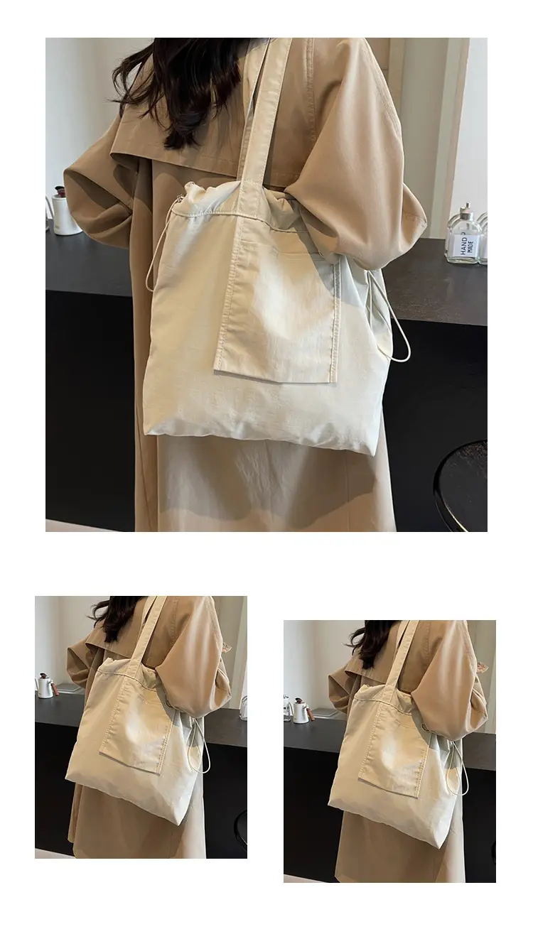 Pink Waterproof Nylon Tote Bag for Students Commuters — feature 10