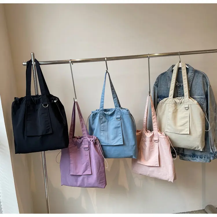 Pink Waterproof Nylon Tote Bag for Students Commuters — feature 14