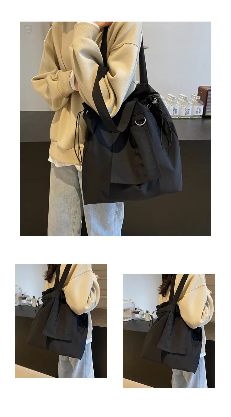 Pink Waterproof Nylon Tote Bag for Students Commuters — feature 20