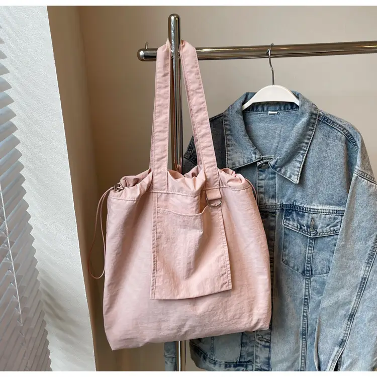 Pink Waterproof Nylon Tote Bag for Students Commuters — feature 22