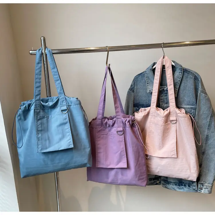 Pink Waterproof Nylon Tote Bag for Students Commuters — feature 23