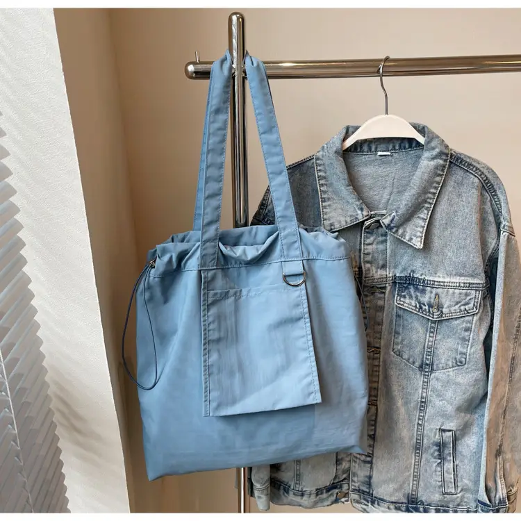 Pink Waterproof Nylon Tote Bag for Students Commuters — feature 25