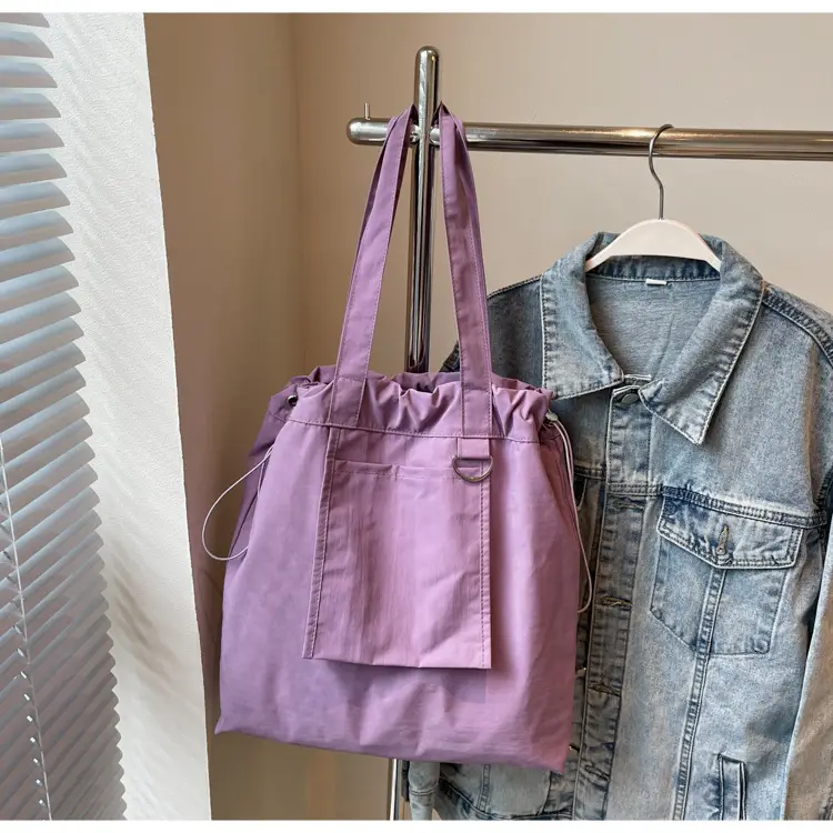 Pink Waterproof Nylon Tote Bag for Students Commuters — feature 26