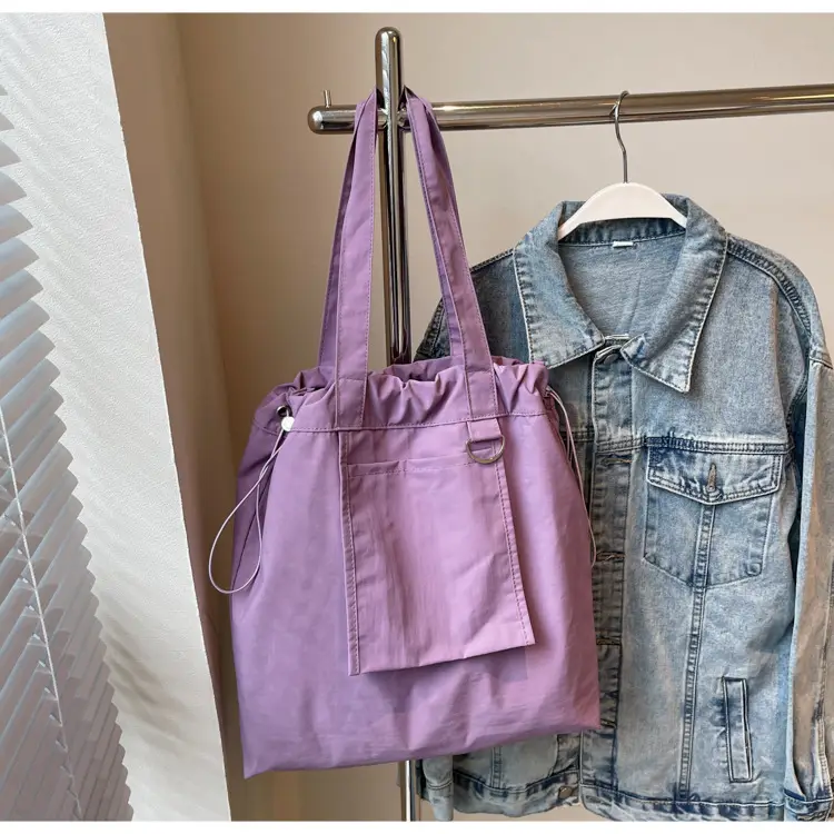Pink Waterproof Nylon Tote Bag for Students Commuters — feature 27
