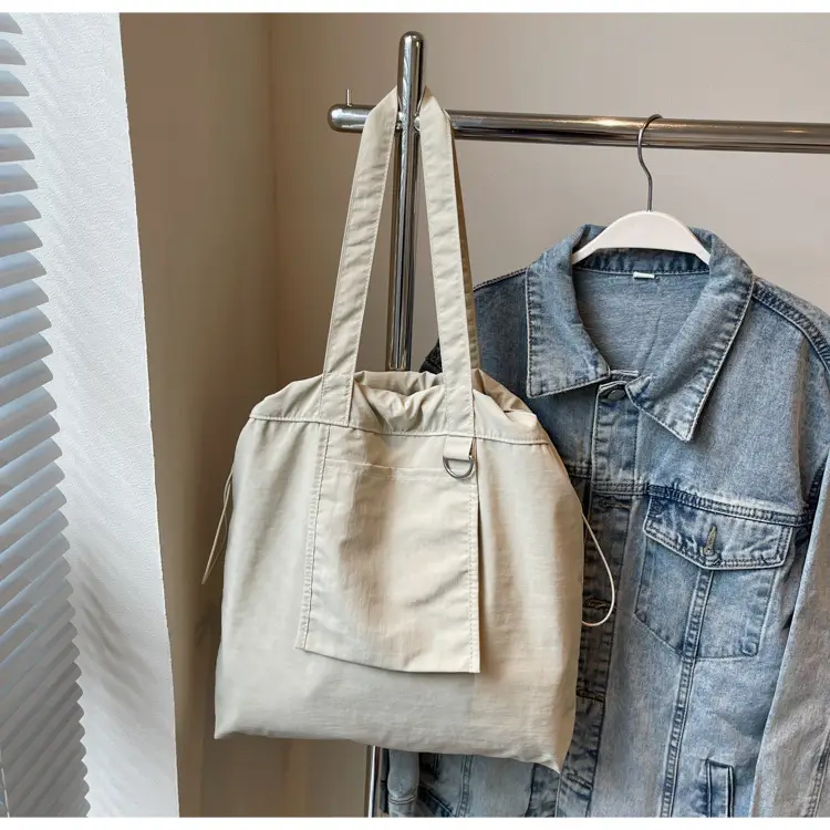 Pink Waterproof Nylon Tote Bag for Students Commuters — feature 28