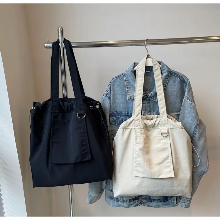 Pink Waterproof Nylon Tote Bag for Students Commuters — feature 30
