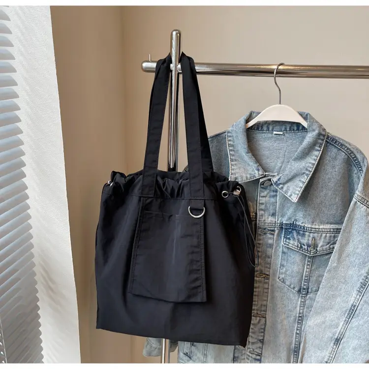 Pink Waterproof Nylon Tote Bag for Students Commuters — feature 31