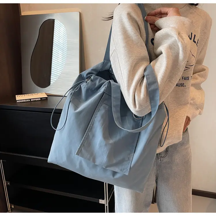Pink Waterproof Nylon Tote Bag for Students Commuters — feature 33