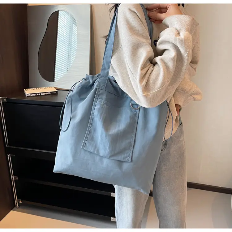Pink Waterproof Nylon Tote Bag for Students Commuters — feature 34