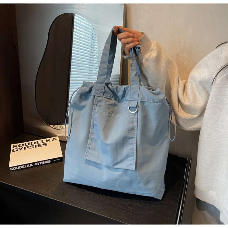 Pink Waterproof Nylon Tote Bag for Students Commuters — feature 35