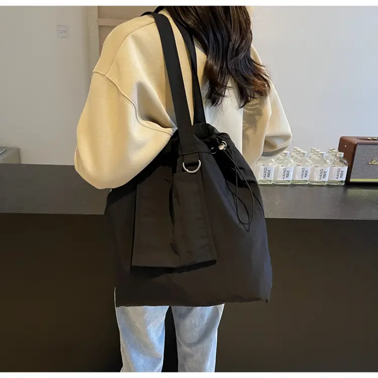Pink Waterproof Nylon Tote Bag for Students Commuters — feature 39