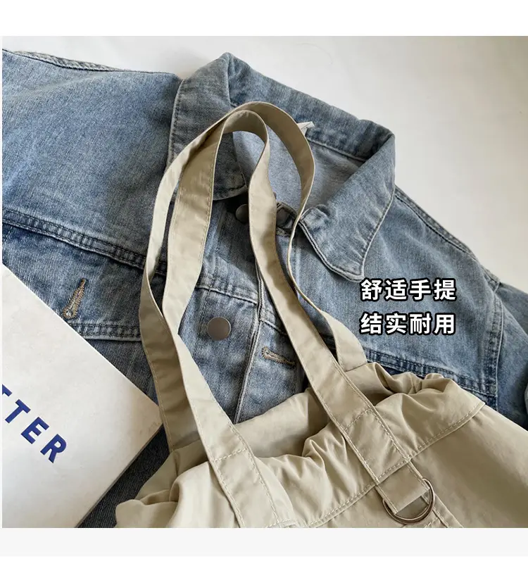 Pink Waterproof Nylon Tote Bag for Students Commuters — feature 4
