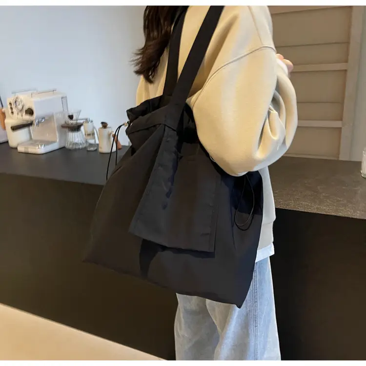 Pink Waterproof Nylon Tote Bag for Students Commuters — feature 41