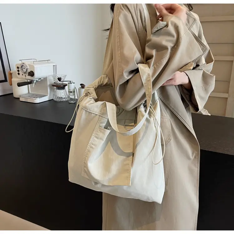 Pink Waterproof Nylon Tote Bag for Students Commuters — feature 45
