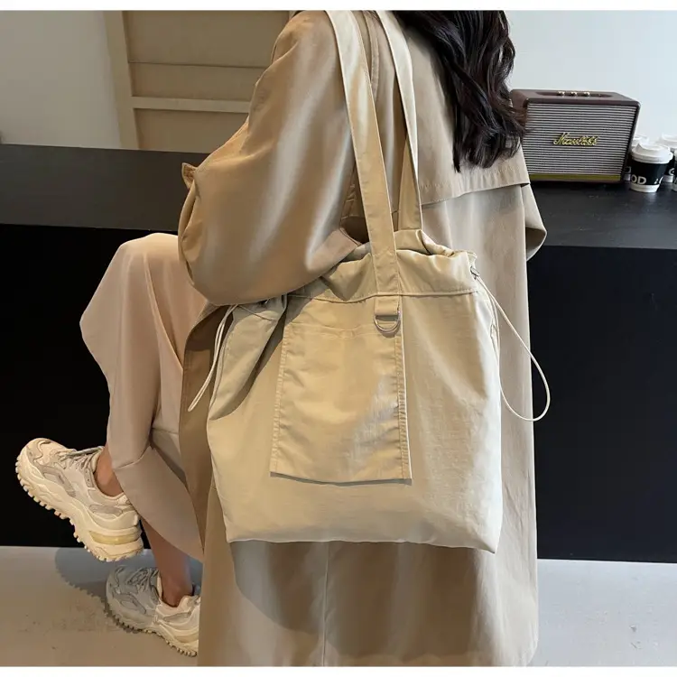 Pink Waterproof Nylon Tote Bag for Students Commuters — feature 46