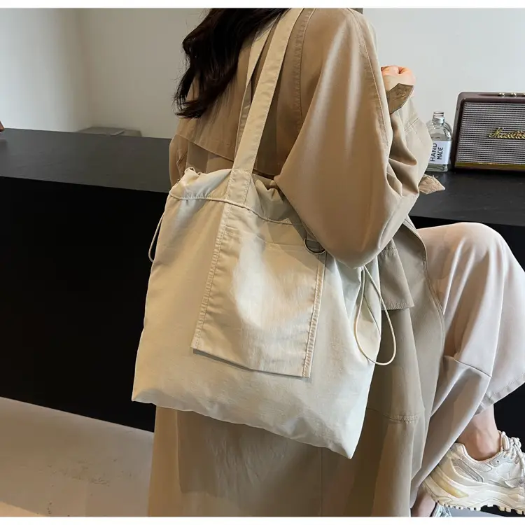 Pink Waterproof Nylon Tote Bag for Students Commuters — feature 47