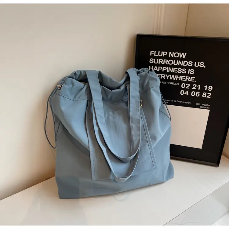 Pink Waterproof Nylon Tote Bag for Students Commuters — feature 50